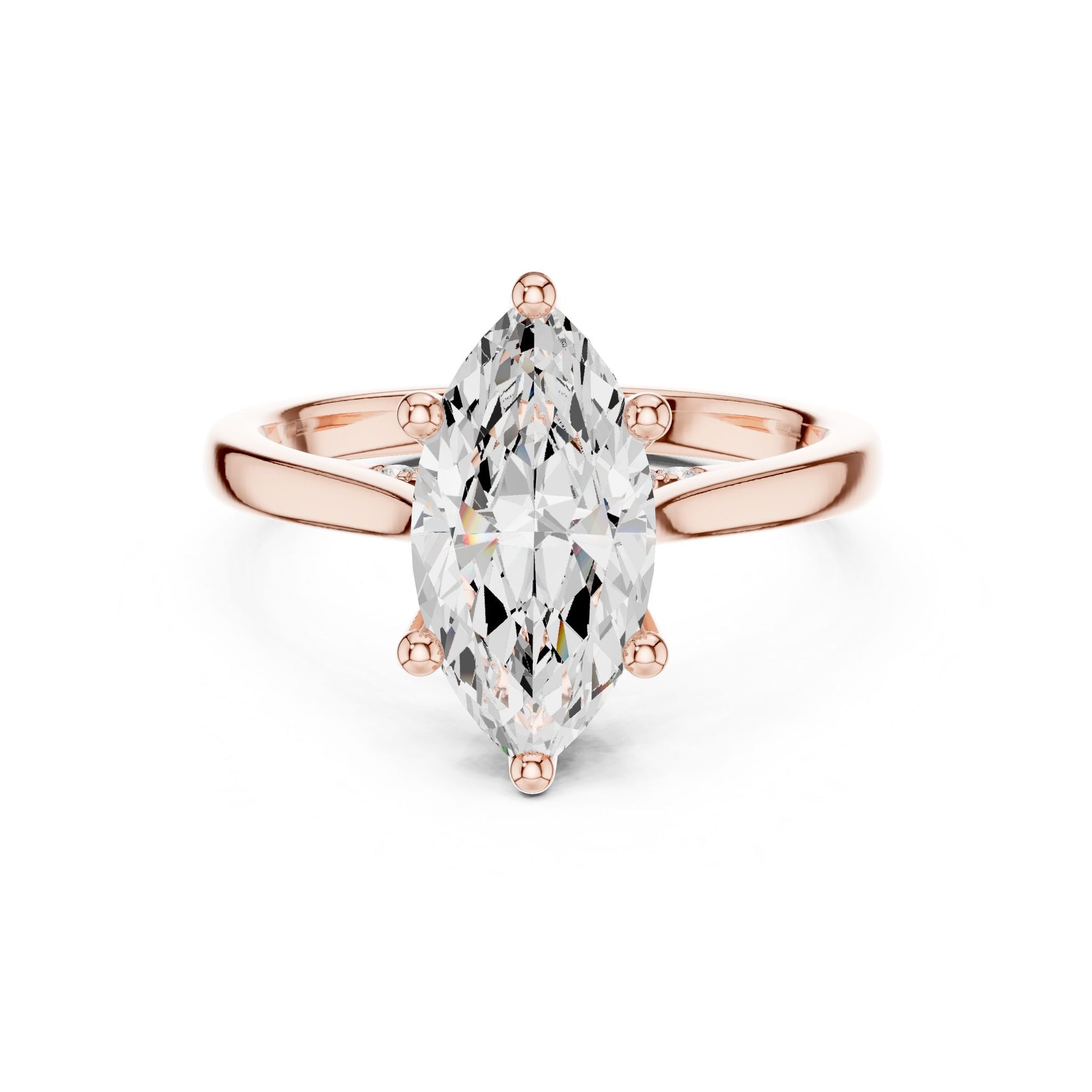 Marquise Lab Grown Diamond Cathedral Engagement Ring