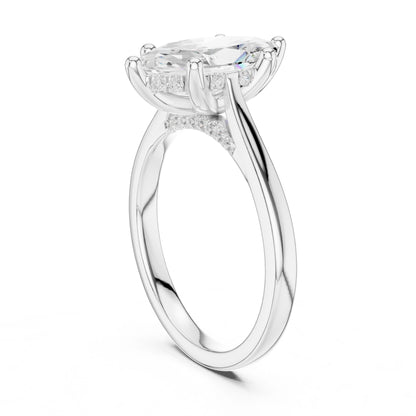Marquise Lab Grown Diamond Cathedral Engagement Ring