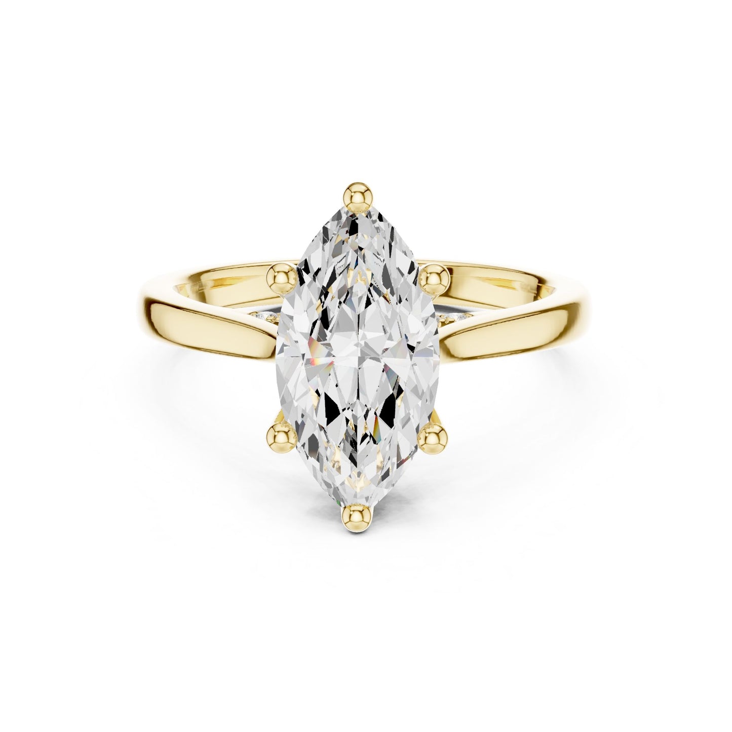 Marquise Lab Grown Diamond Cathedral Engagement Ring