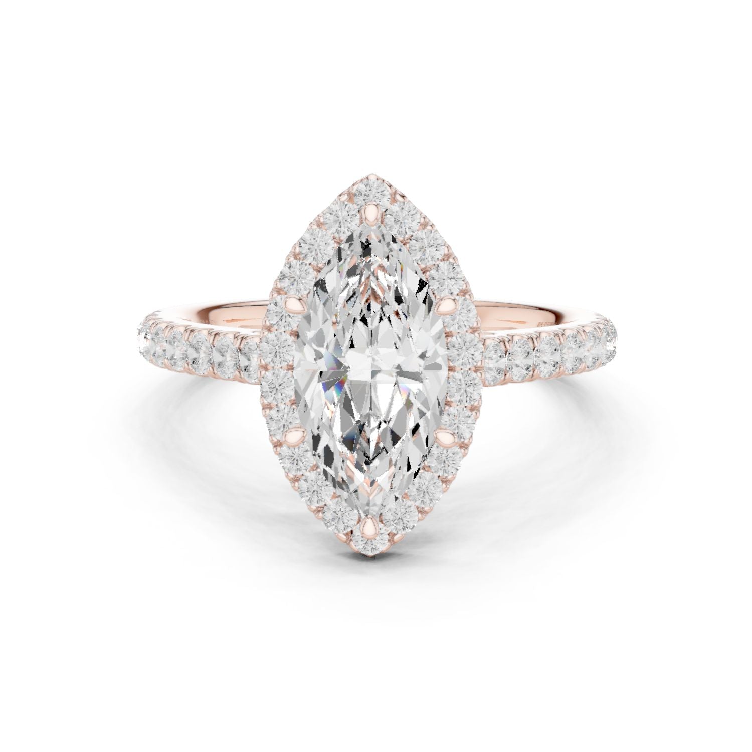 Marquise Lab Grown Diamond Halo Engagement Ring
