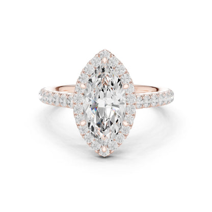 Marquise Lab Grown Diamond Halo Engagement Ring