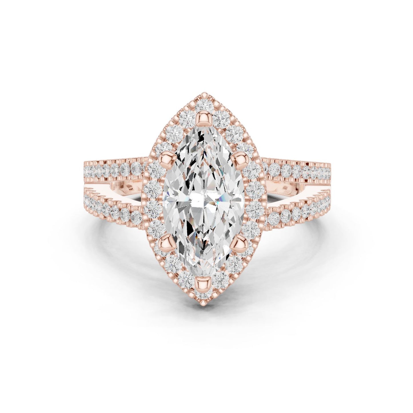 Marquise Lab Grown Diamond Halo Engagement Ring