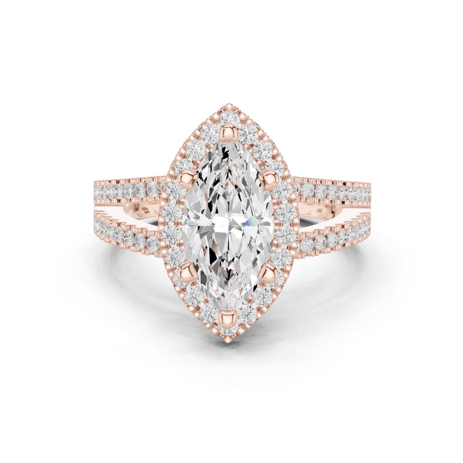 Marquise Lab Grown Diamond Halo Engagement Ring
