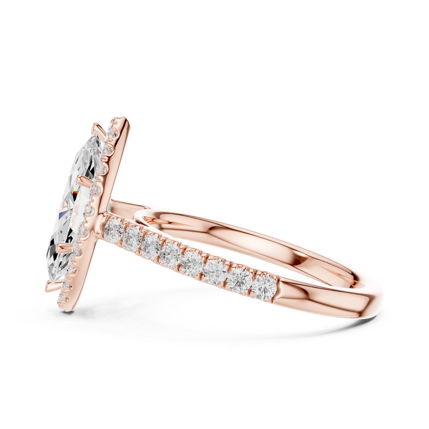 Marquise Lab Grown Diamond Halo Engagement Ring
