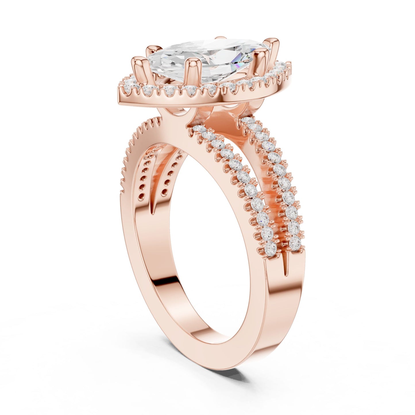 Marquise Lab Grown Diamond Halo Engagement Ring