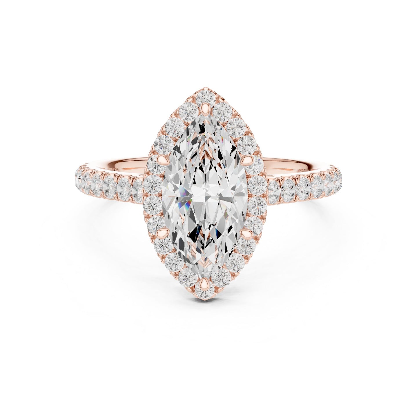 Marquise Lab Grown Diamond Halo Engagement Ring