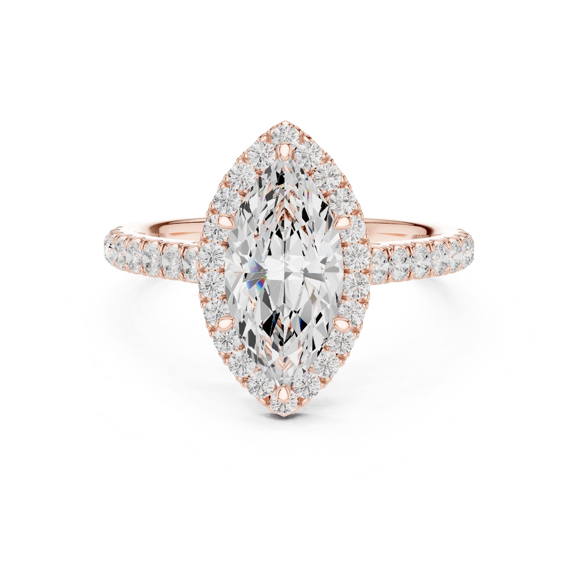 Marquise Lab Grown Diamond Halo Engagement Ring