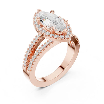 Marquise Lab Grown Diamond Halo Engagement Ring