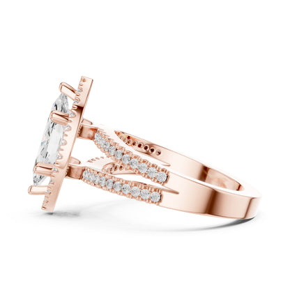 Marquise Lab Grown Diamond Halo Engagement Ring