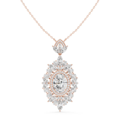 Marquise Lab Grown Diamond Halo Pendant