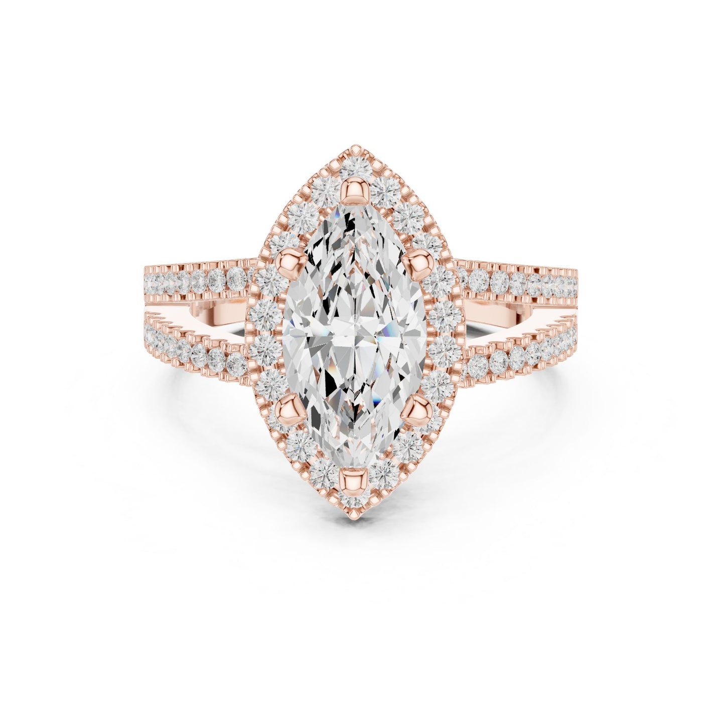 Marquise Lab Grown Diamond Halo Engagement Ring