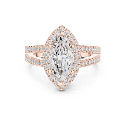 Marquise Lab Grown Diamond Halo Engagement Ring