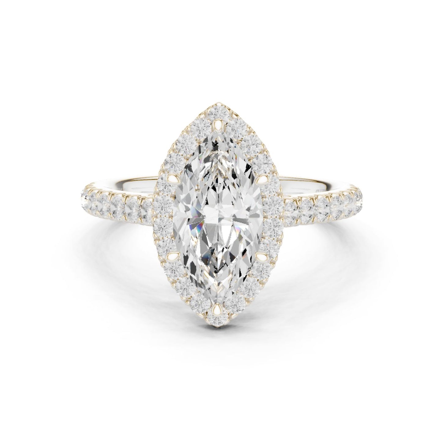 Marquise Lab Grown Diamond Halo Engagement Ring