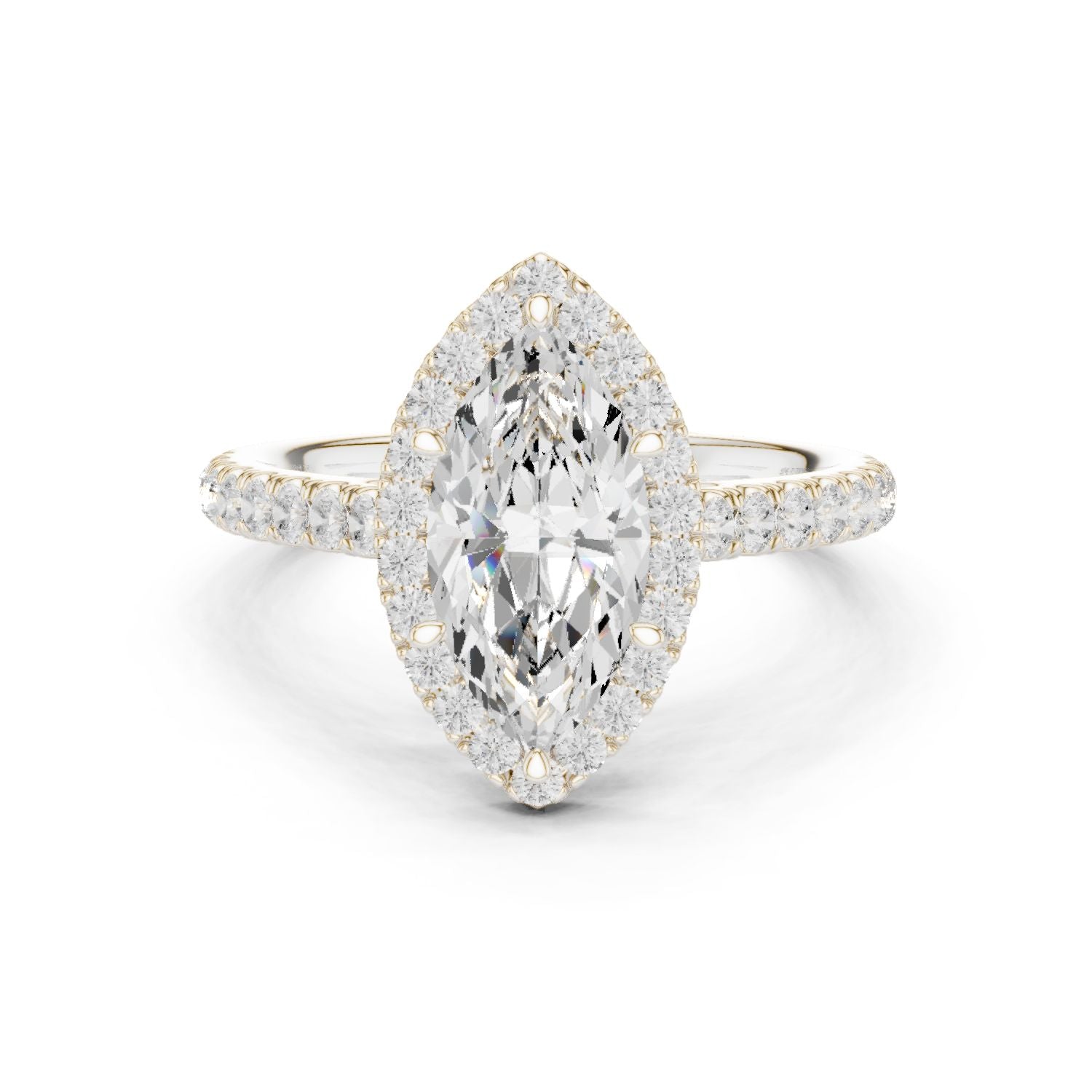 Marquise Lab Grown Diamond Halo Engagement Ring