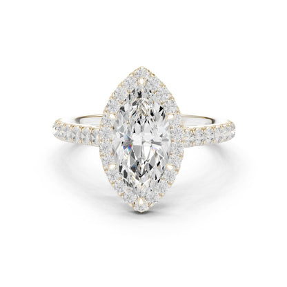 Marquise Lab Grown Diamond Halo Engagement Ring