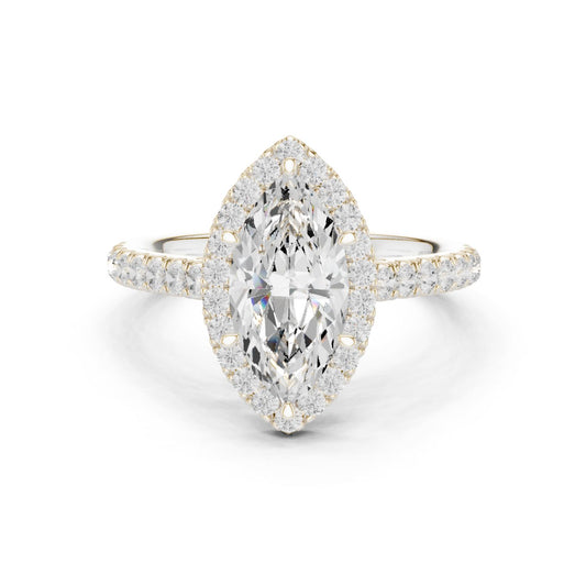 Marquise Lab Grown Diamond Halo Engagement Ring