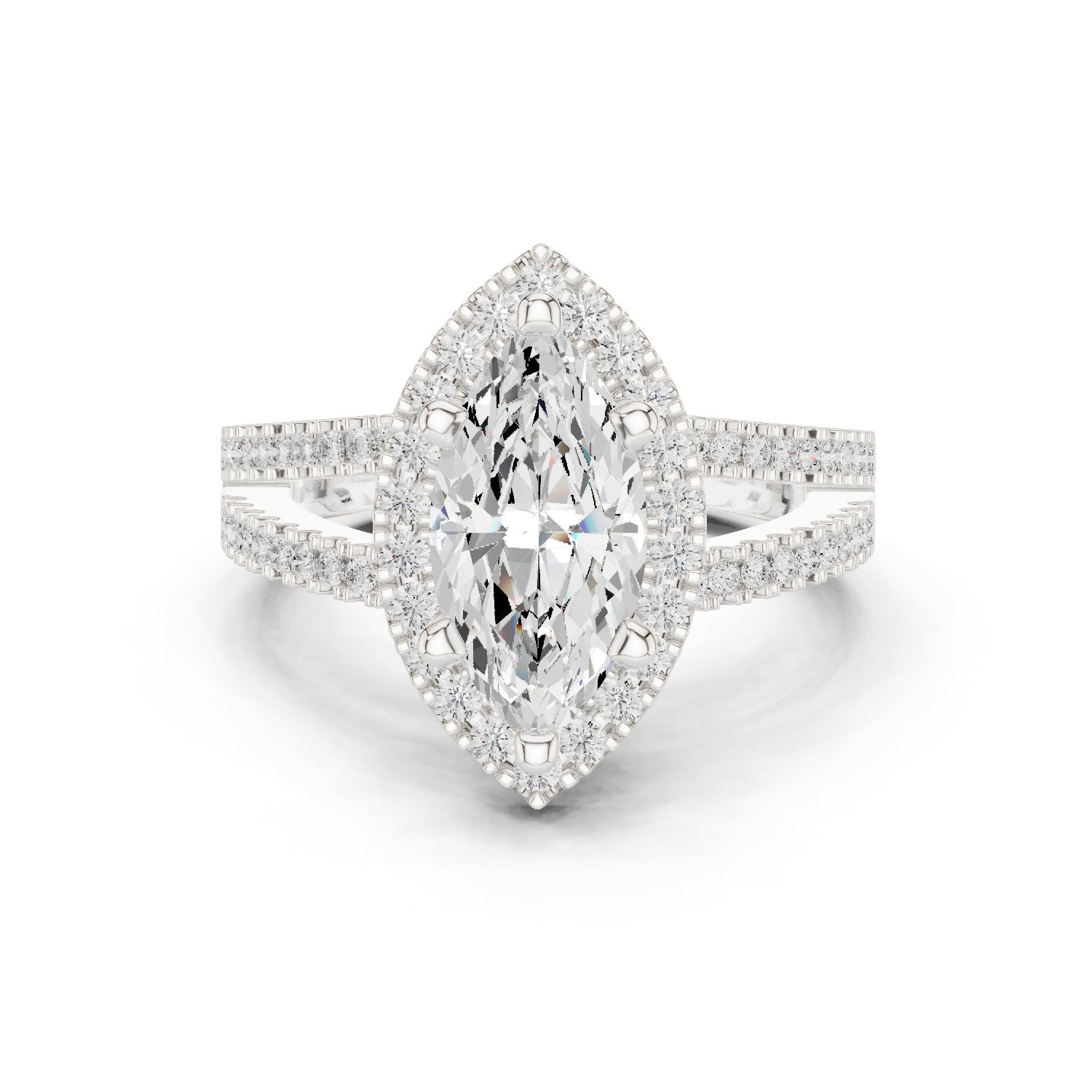 Marquise Lab Grown Diamond Halo Engagement Ring
