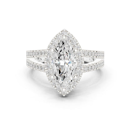 Marquise Lab Grown Diamond Halo Engagement Ring