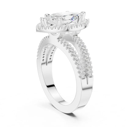 Marquise Lab Grown Diamond Halo Engagement Ring
