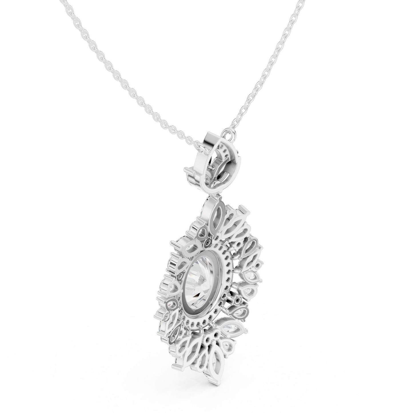 Marquise Lab Grown Diamond Halo Pendant