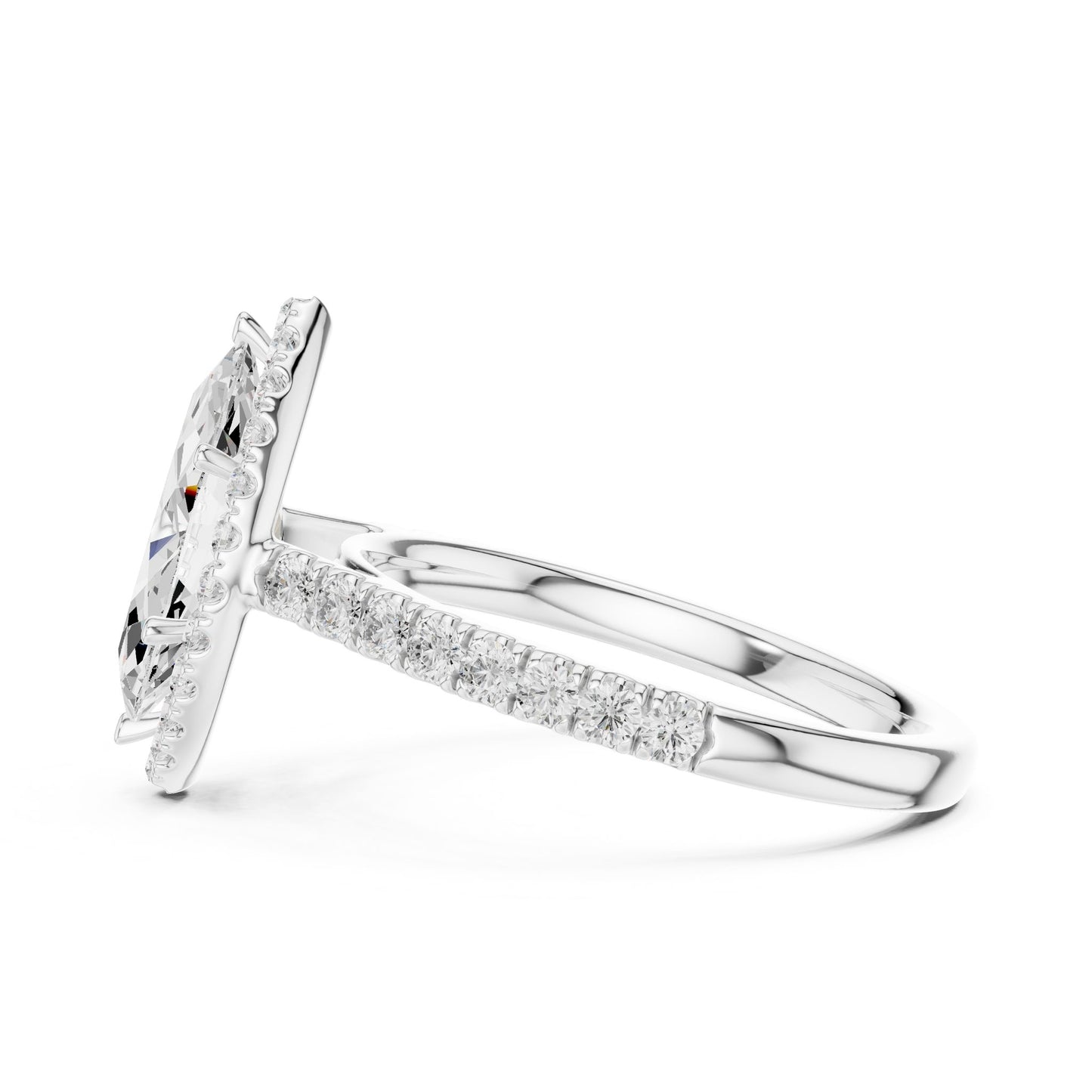 Marquise Lab Grown Diamond Halo Engagement Ring