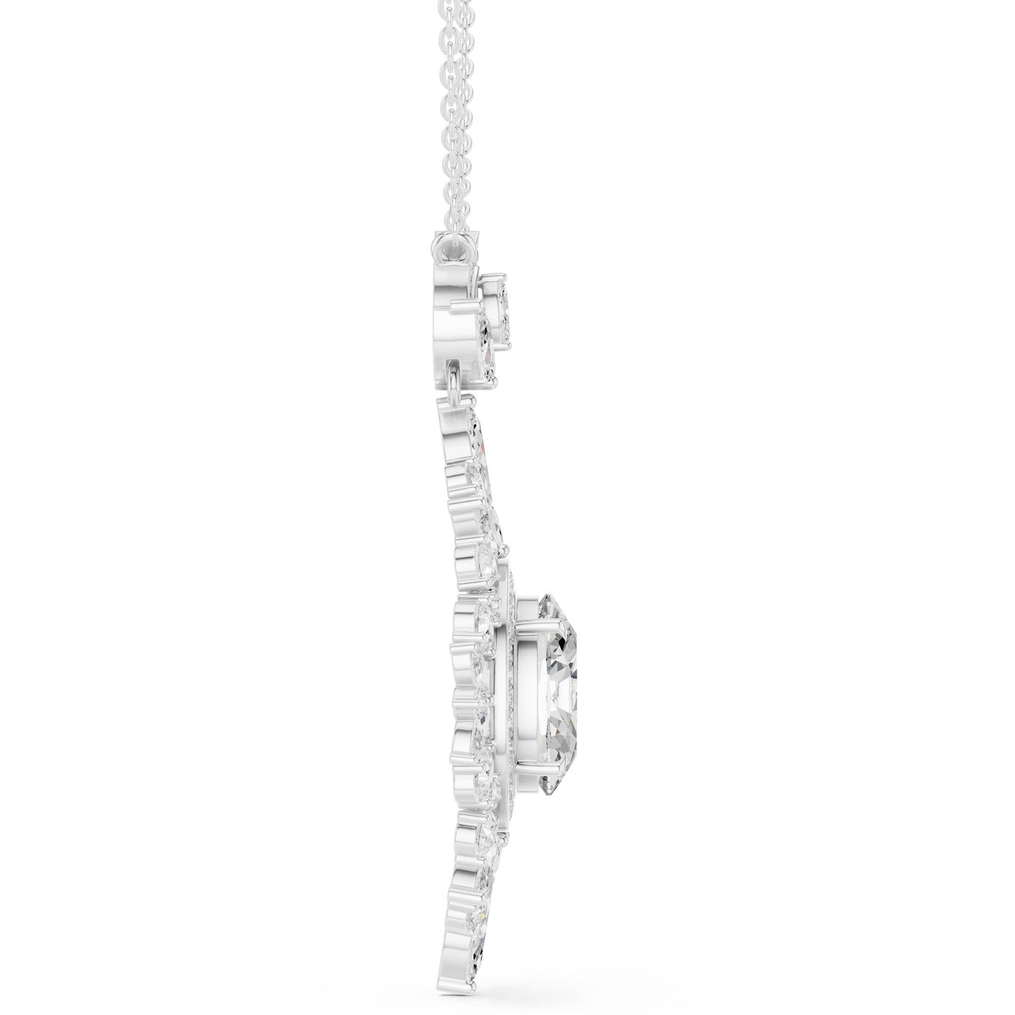 Marquise Lab Grown Diamond Halo Pendant