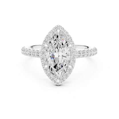 Marquise Lab Grown Diamond Halo Engagement Ring
