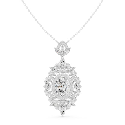 Marquise Lab Grown Diamond Halo Pendant