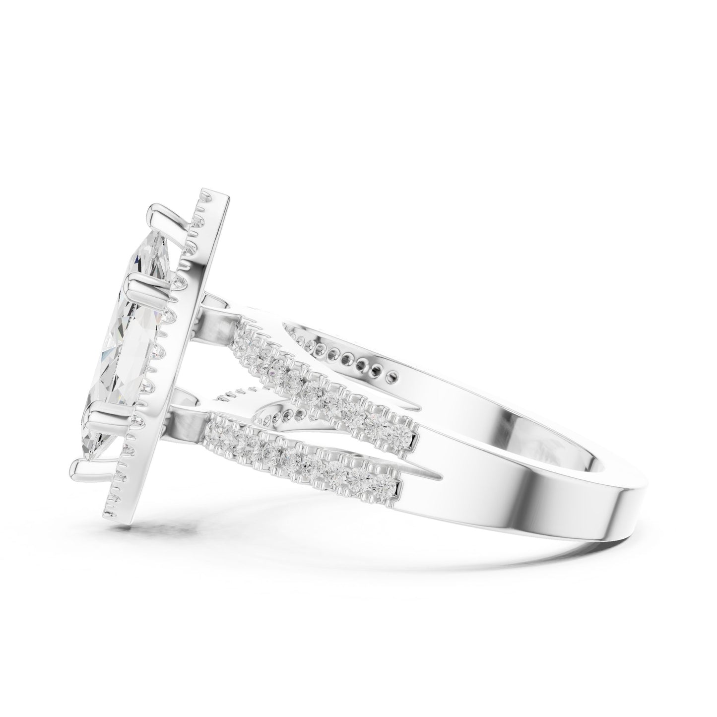Marquise Lab Grown Diamond Halo Engagement Ring