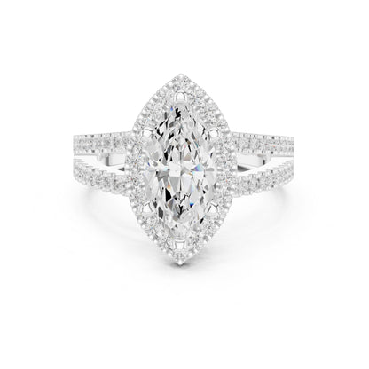 Marquise Lab Grown Diamond Halo Engagement Ring