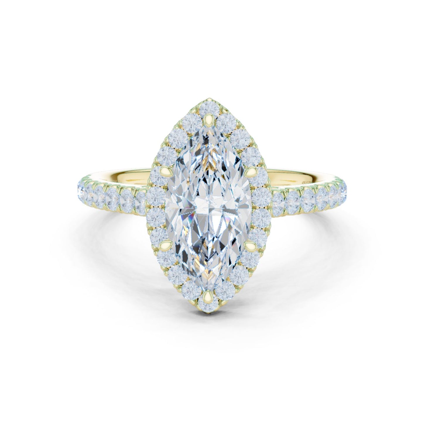 Marquise Lab Grown Diamond Halo Engagement Ring