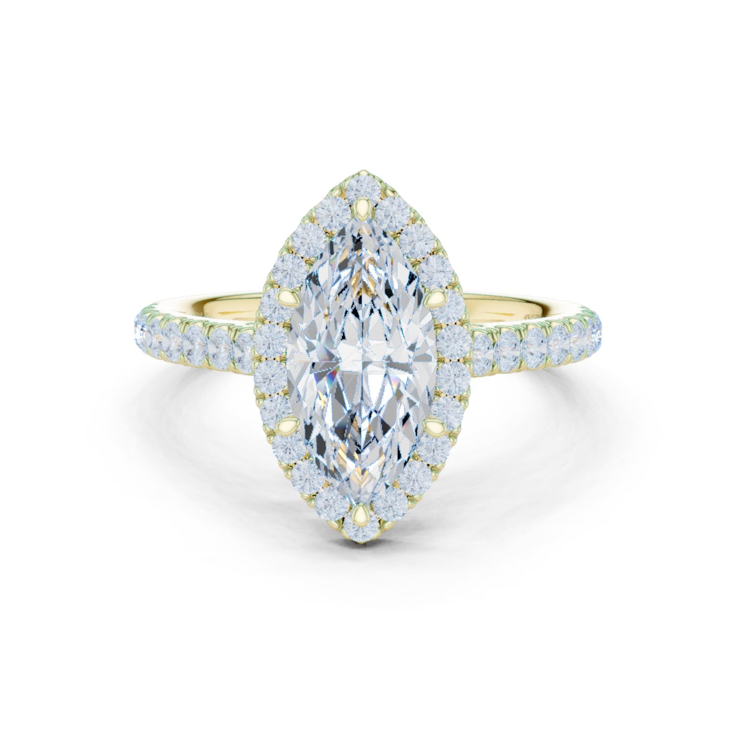 Marquise Lab Grown Diamond Halo Engagement Ring