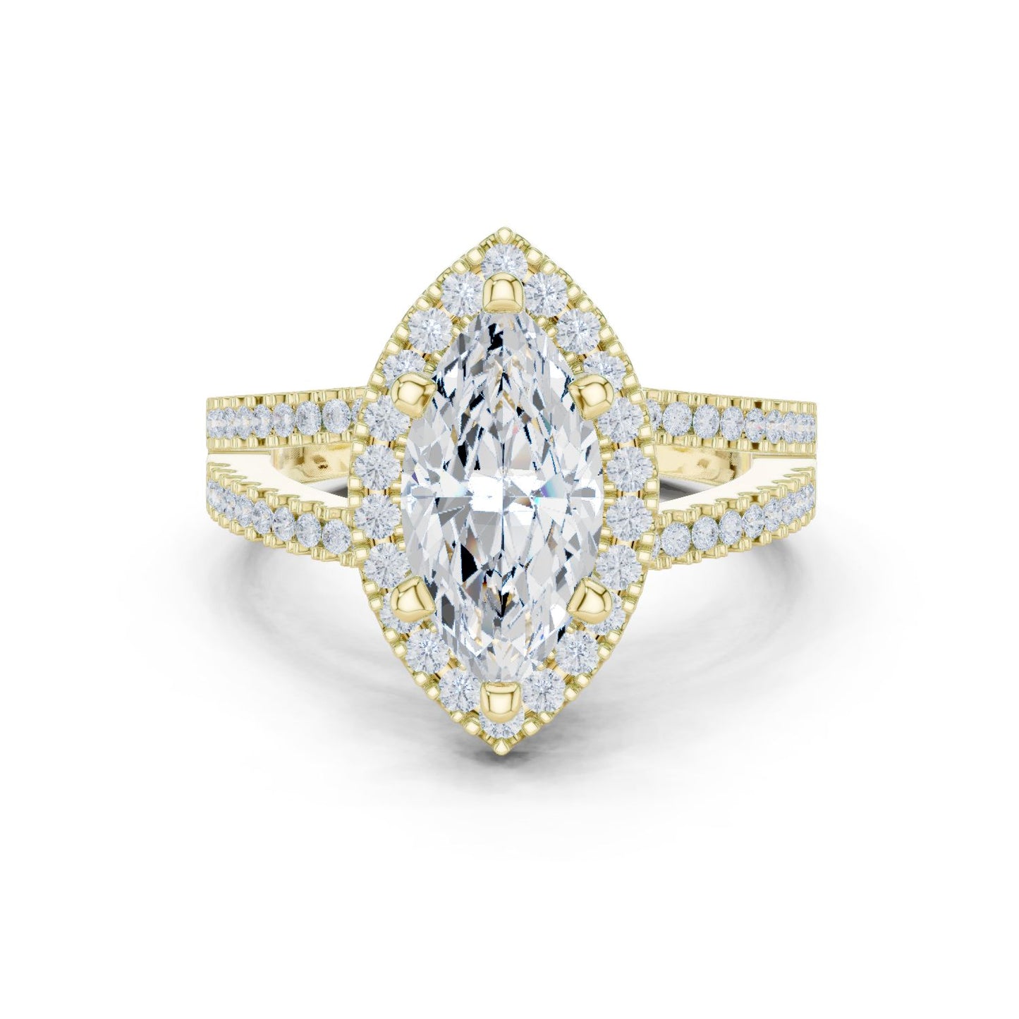 Marquise Lab Grown Diamond Halo Engagement Ring