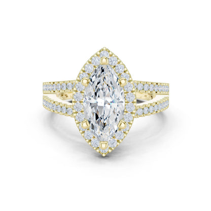 Marquise Lab Grown Diamond Halo Engagement Ring