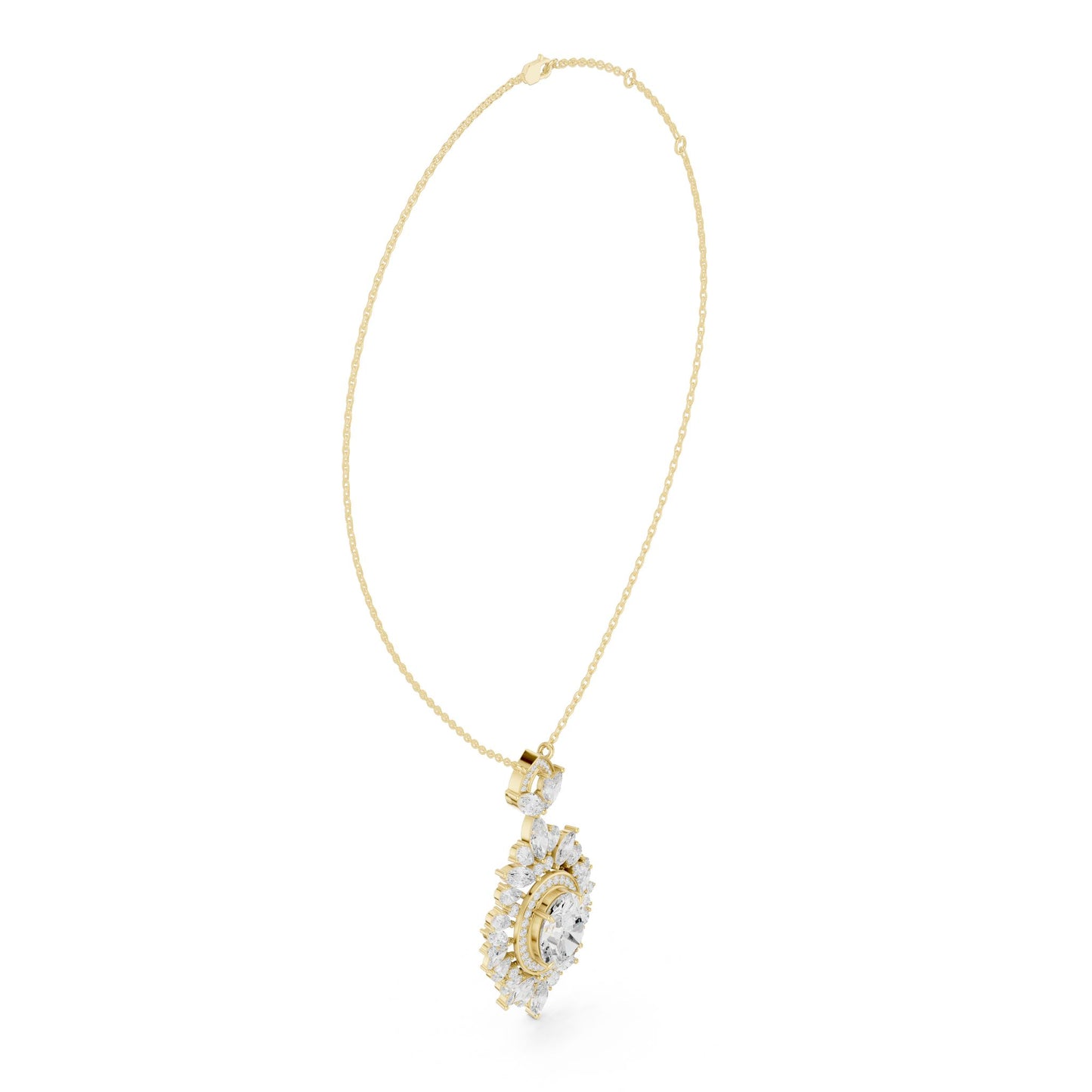 Marquise Lab Grown Diamond Halo Pendant