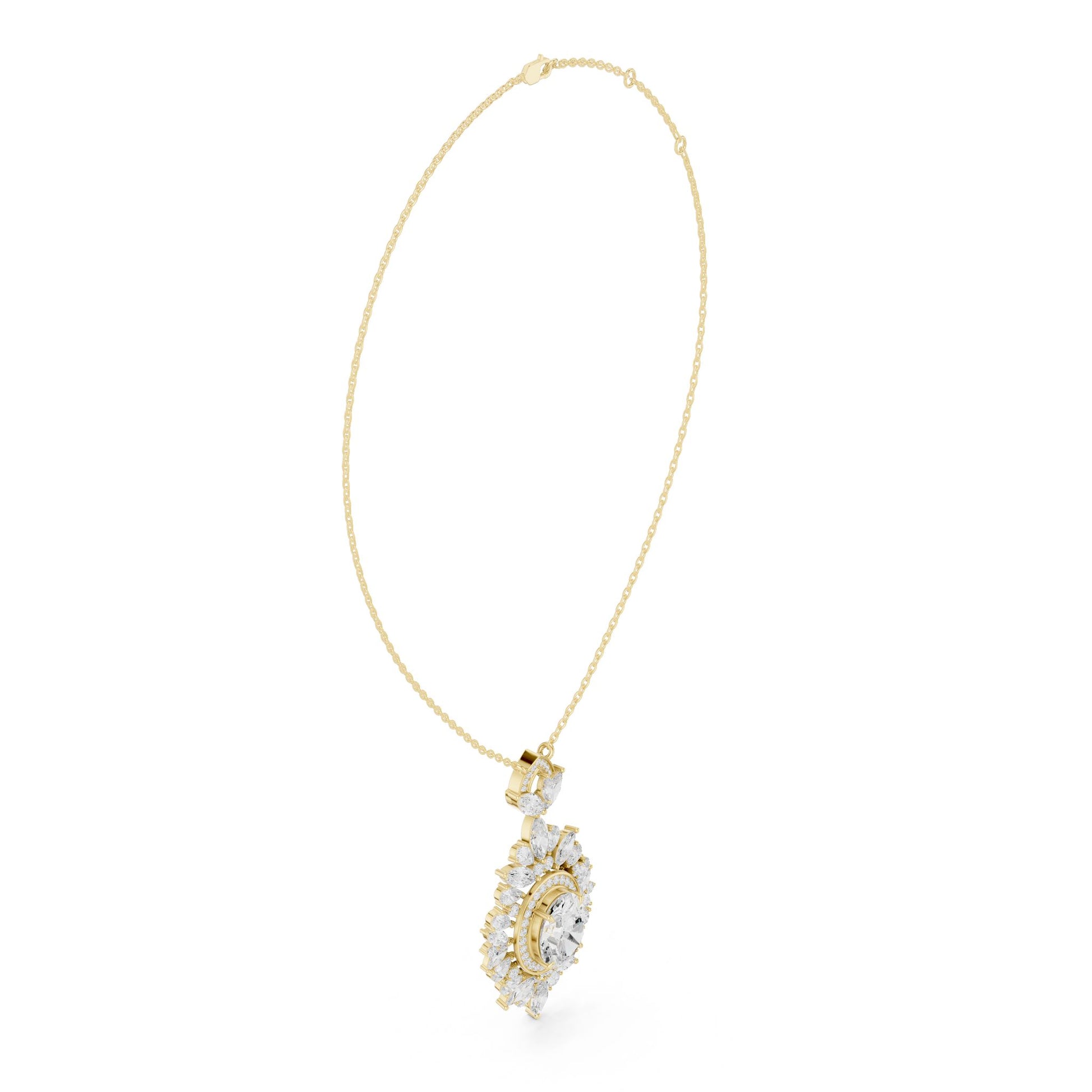 Marquise Lab Grown Diamond Halo Pendant