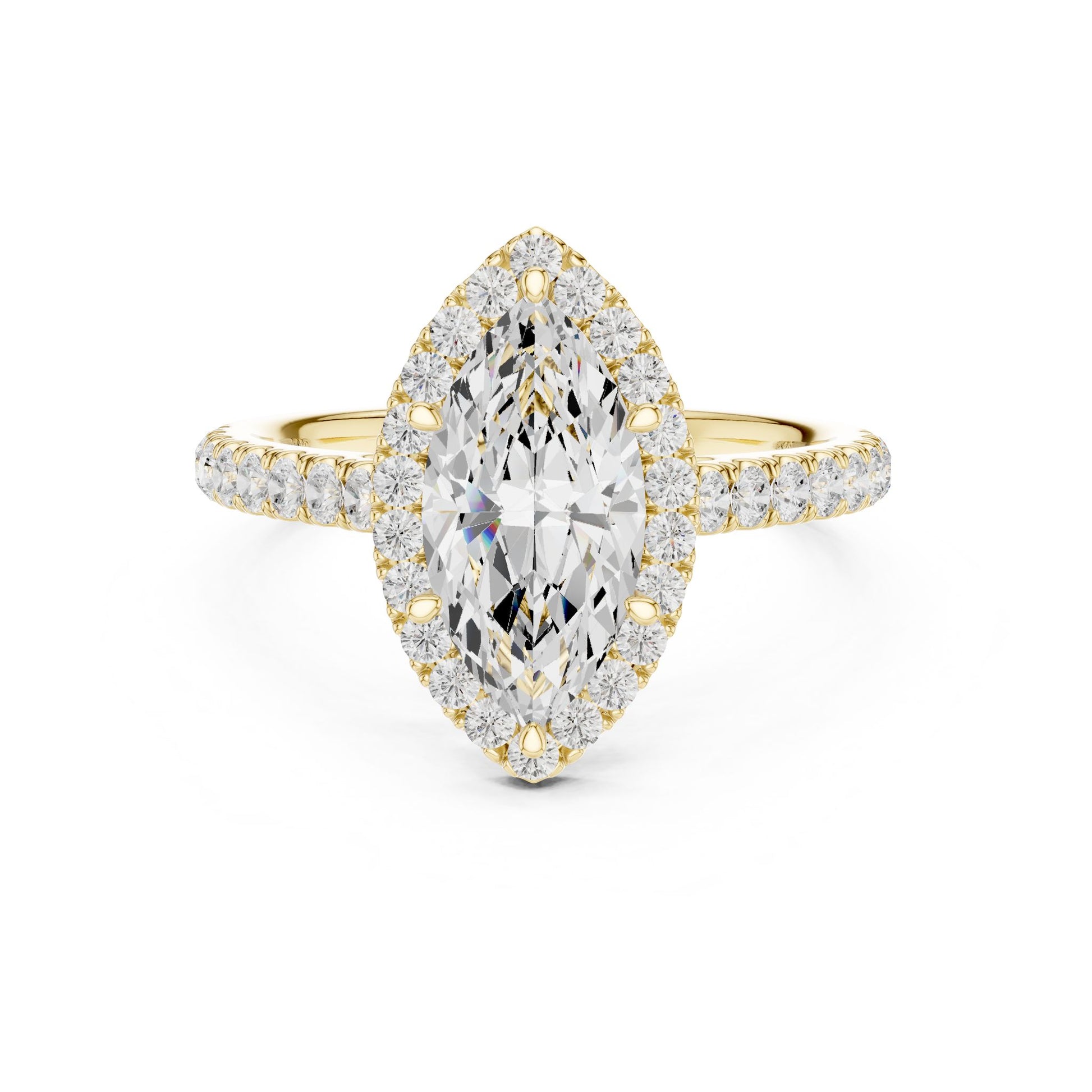 Marquise Lab Grown Diamond Halo Engagement Ring