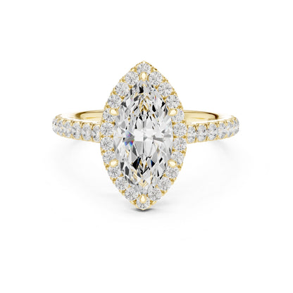 Marquise Lab Grown Diamond Halo Engagement Ring