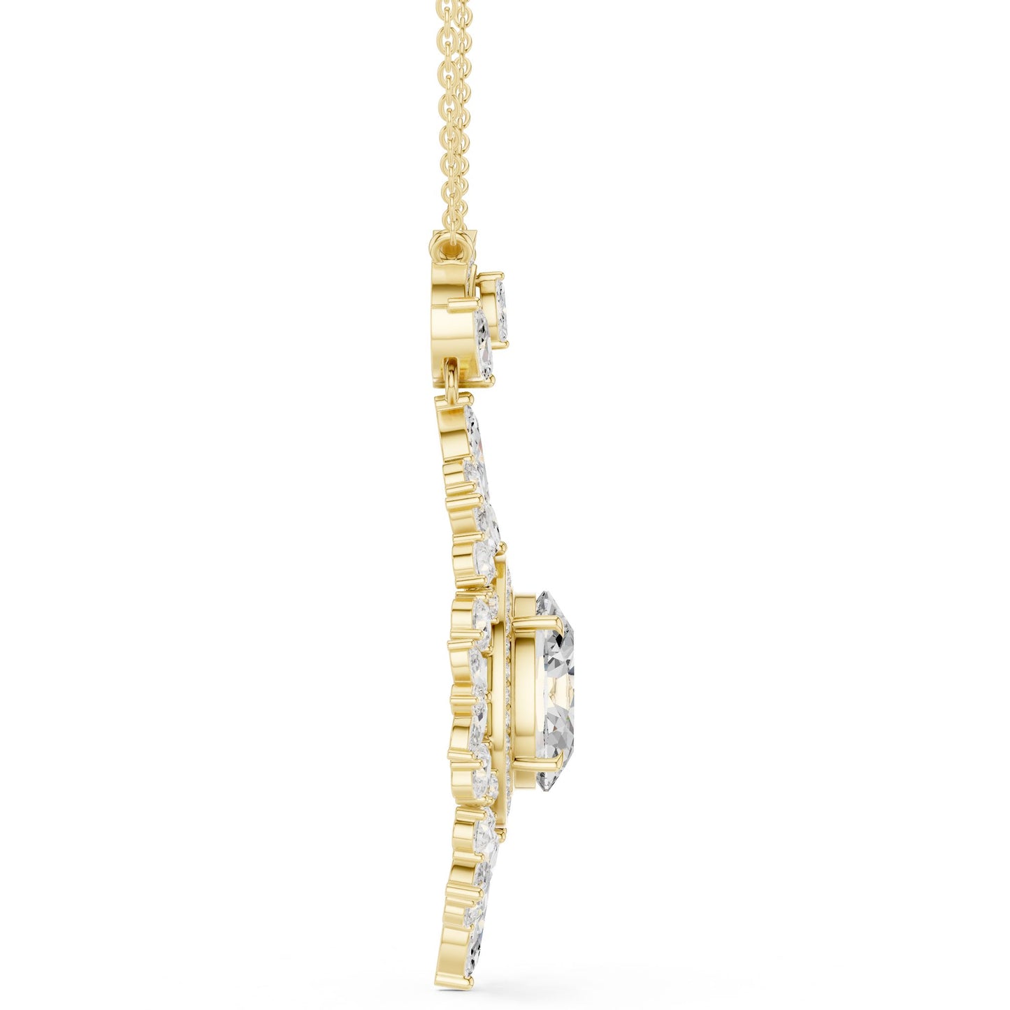 Marquise Lab Grown Diamond Halo Pendant