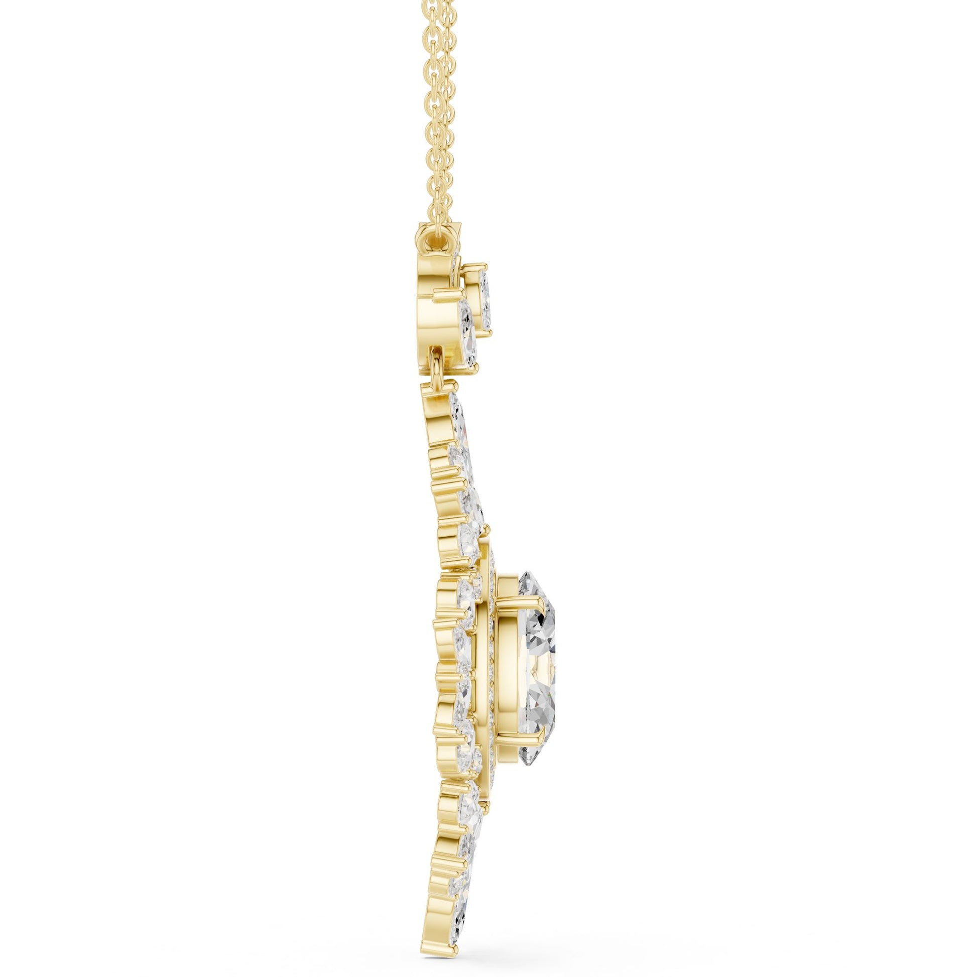 Marquise Lab Grown Diamond Halo Pendant