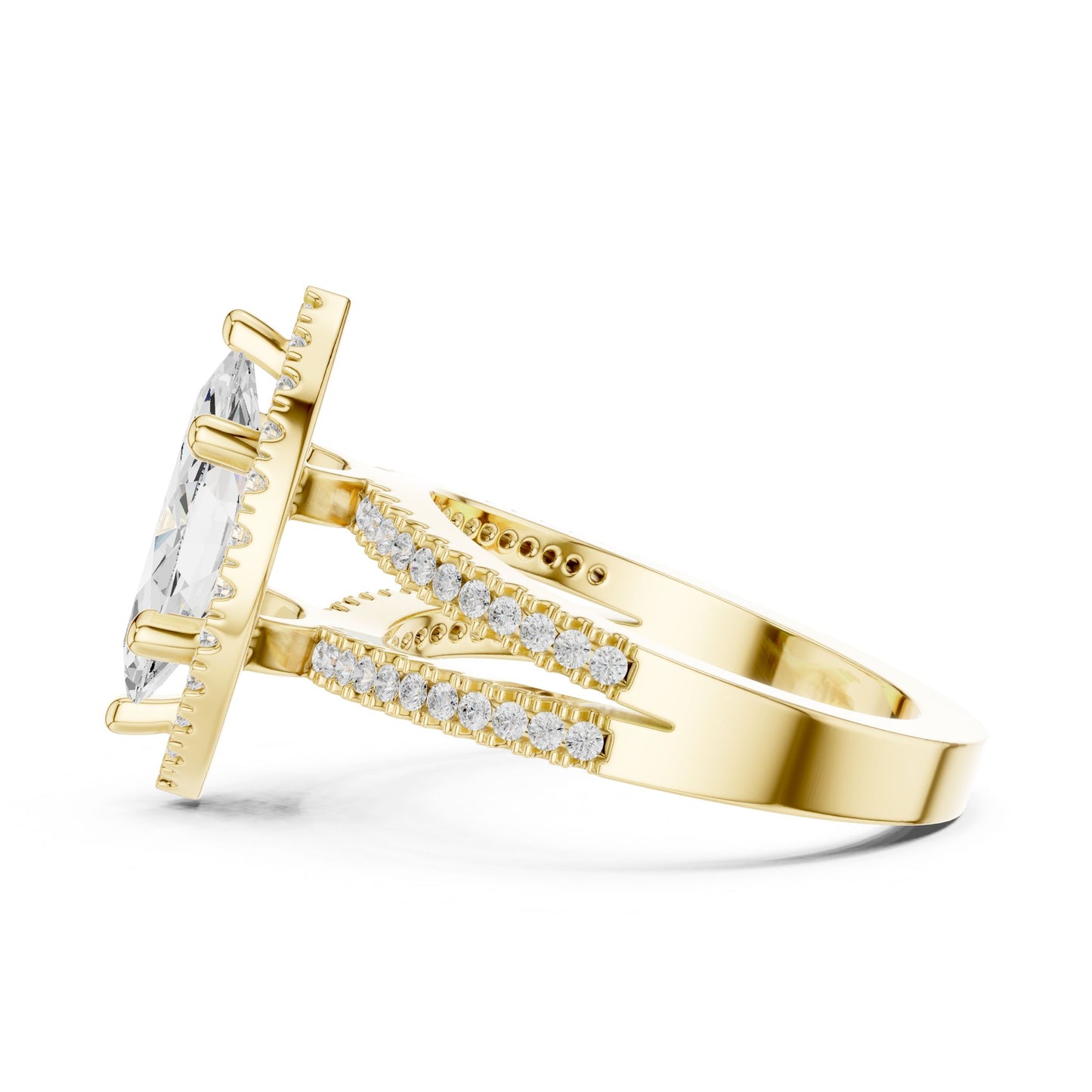 Marquise Lab Grown Diamond Halo Engagement Ring