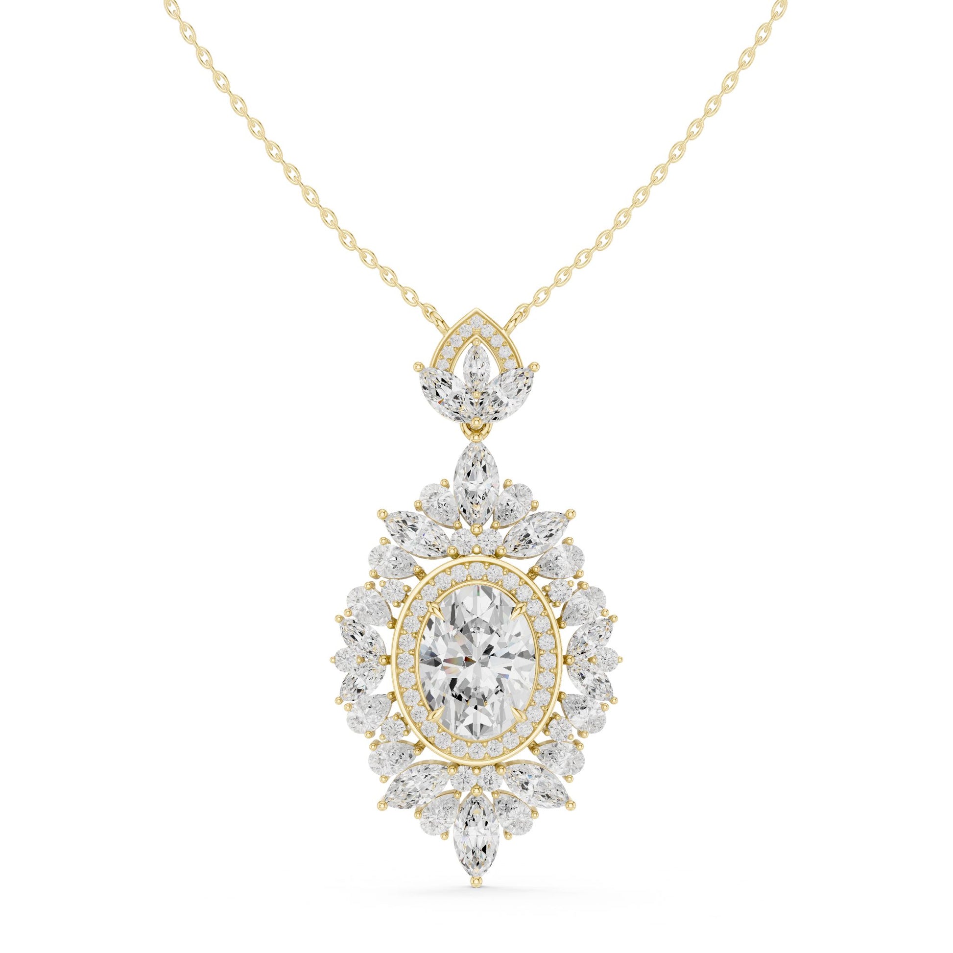 Marquise Lab Grown Diamond Halo Pendant