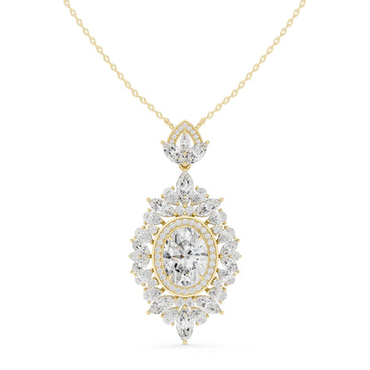 Marquise Lab Grown Diamond Halo Pendant