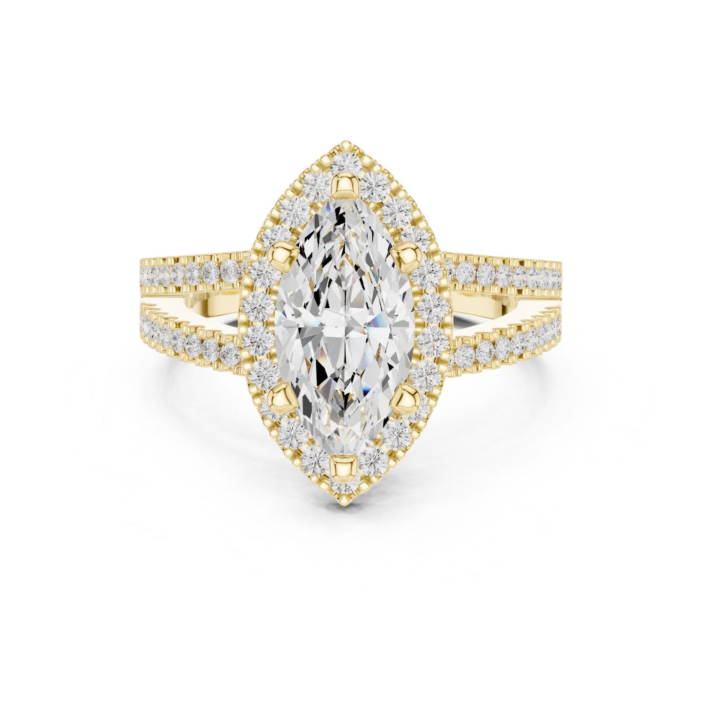 Marquise Lab Grown Diamond Halo Engagement Ring