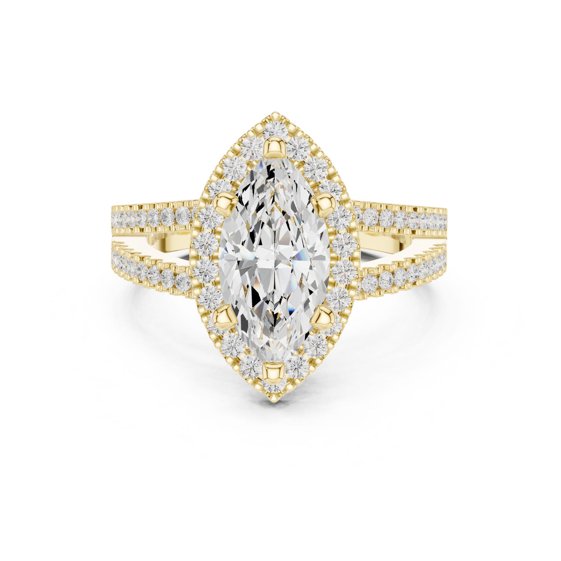 Marquise Lab Grown Diamond Halo Engagement Ring