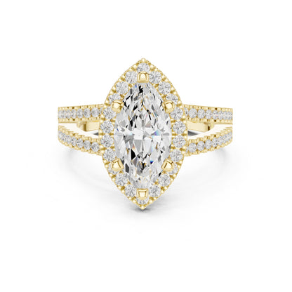 Marquise Lab Grown Diamond Halo Engagement Ring