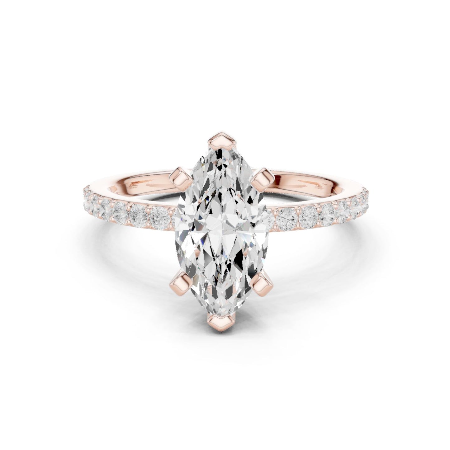 Marquise Lab Grown Diamond Pave Engagement Ring