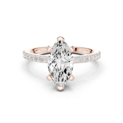 Marquise Lab Grown Diamond Pave Engagement Ring