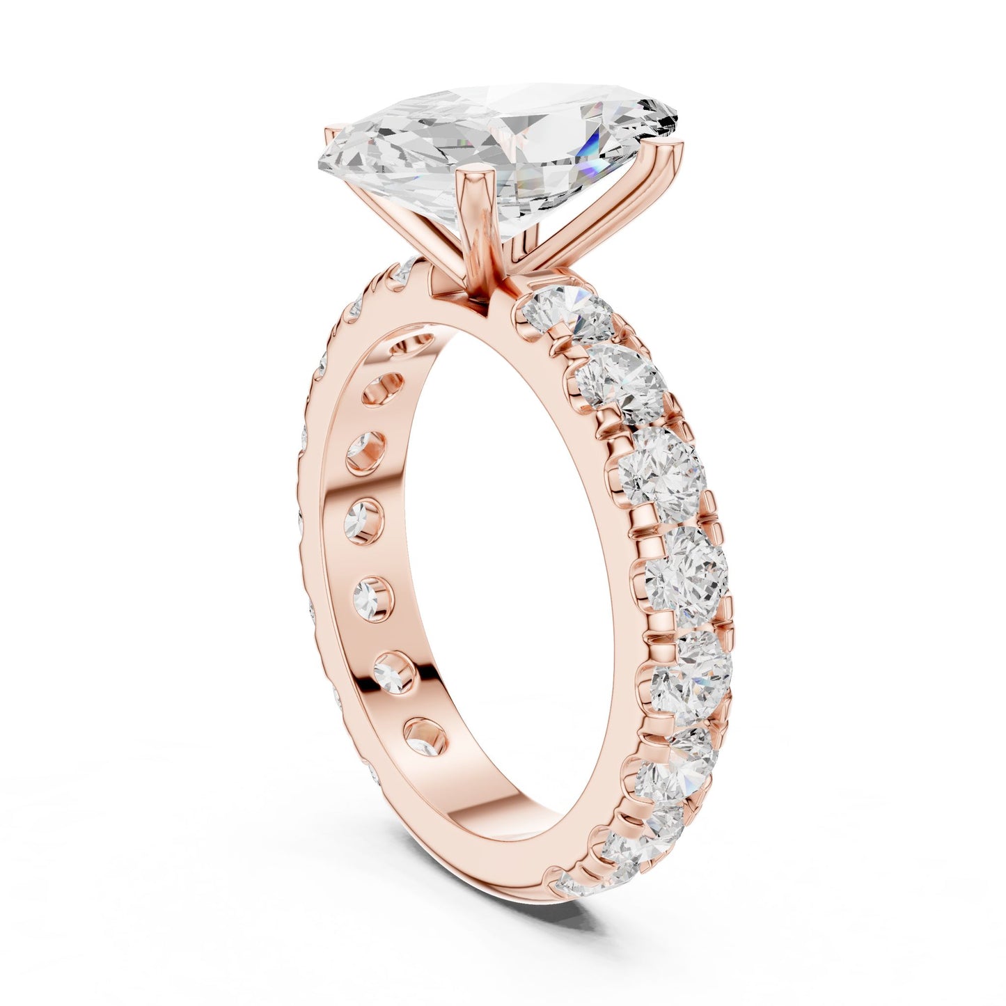 Marquise Lab Grown Diamond Pave Engagement Ring