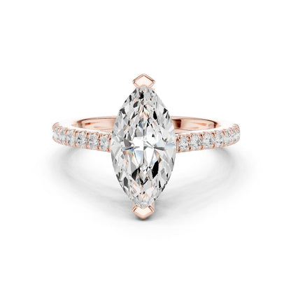 Marquise Lab Grown Diamond Pave Engagement Ring